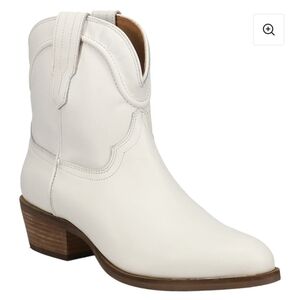 Dingo 1969 Saguaro Snip Toe Leather Cowboy Bootie Pull On Style White 9 NWT